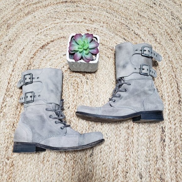 All Saints Shoes - Allsaints Spitalfields Mad Max Damisi Leather Adjustable Combat Boots sz 39